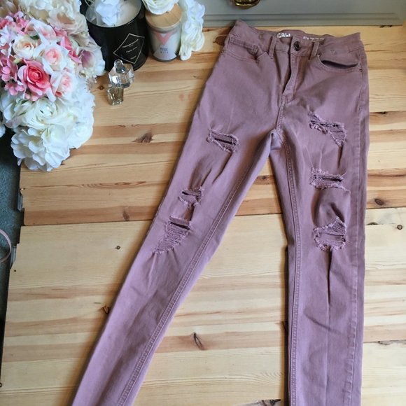 2 Pairs Distressed Ripped High Rise Skinny Jeans - Picture 2 of 16